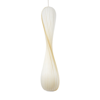 PRAIA 02317 Μοντέρνο Κρεμαστό Φωτιστικό Οροφής Δίφωτο 2 x E27 AC220-240V IP20 - Φ25 x Υ145cm - Μπεζ Λευκό Λεπτό Φύλλο Ξύλου Πλέγμα