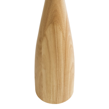 BERKBAY 02318 Boho Επιδαπέδιο Φωτιστικό Μονόφωτο 1 x E27 AC220-240V IP20 - Φ50 x Υ150cm - Μπεζ Ξύλινο με Μπεζ Υφασμάτινο Καπέλο