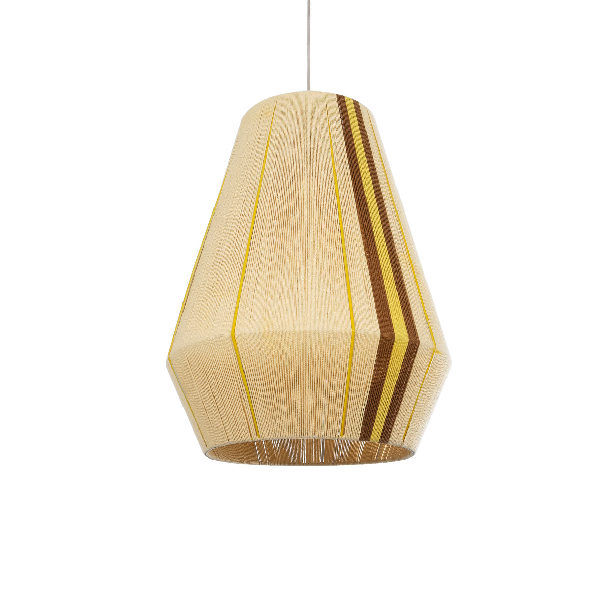 SALERNO 02334 Boho Κρεμαστό Φωτιστικό Οροφής με Ντουί 1 x E27 AC 220-240V IP20 - Μπεζ & Καφέ - Μ50 x Π50 x Υ60