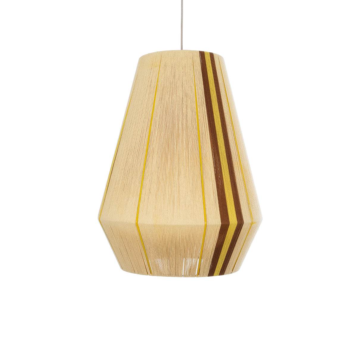 SALERNO 02334 Boho Κρεμαστό Φωτιστικό Οροφής με Ντουί 1 x E27 AC 220-240V IP20 - Μπεζ & Καφέ - Μ50 x Π50 x Υ60