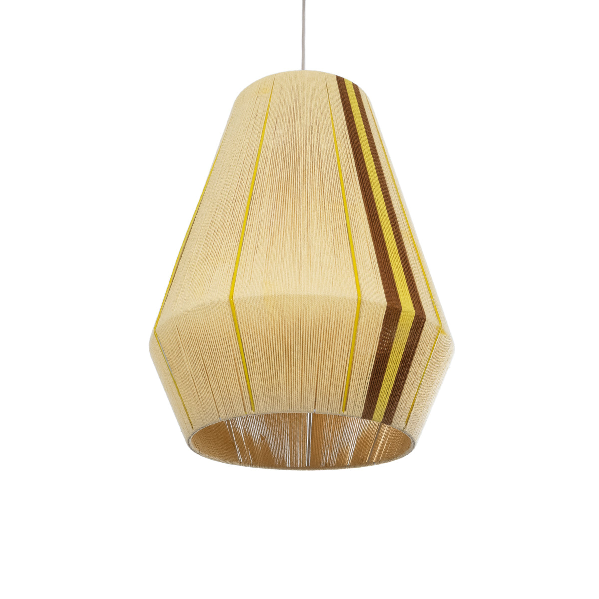 SALERNO 02334 Boho Κρεμαστό Φωτιστικό Οροφής με Ντουί 1 x E27 AC 220-240V IP20 - Μπεζ & Καφέ - Μ50 x Π50 x Υ60