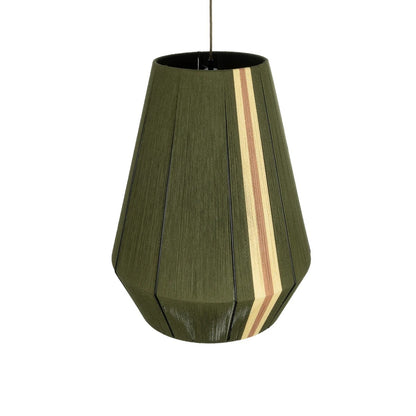 SALERNO 02335 Boho Κρεμαστό Φωτιστικό Πλέγμα Μονόφωτο 1 x E27 IP20 Πράσινο, Μπεζ & Καφέ Νήμα - Μ50 x Π50 x Υ60cm