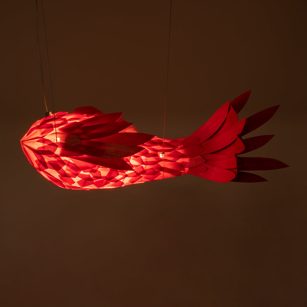 GOURAMI 02360 Μοντέρνο Κρεμαστό Φωτιστικό Οροφής με Ντουί 1 x E27 AC 220-240V IP20 - Κόκκινο - Μ70 x Π40 x Υ27