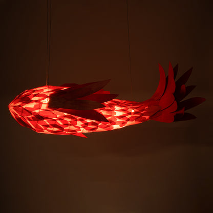 GOURAMI 02361 Μοντέρνο Κρεμαστό Φωτιστικό Οροφής με Ντουί 1 x E27 AC 220-240V IP20 - Κόκκινο - Μ100 x Π72 x Υ36