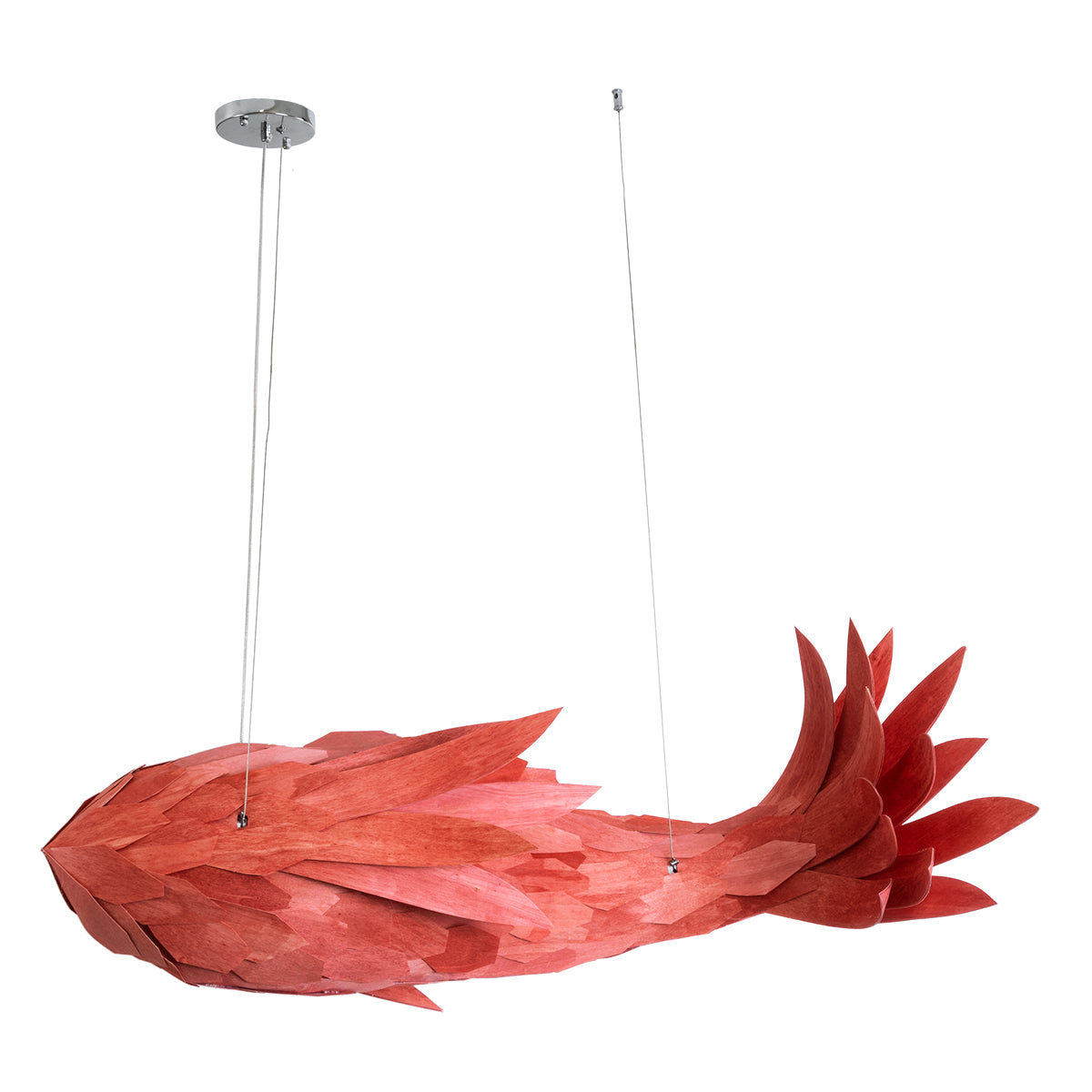 GOURAMI 02361 Μοντέρνο Κρεμαστό Φωτιστικό Οροφής με Ντουί 1 x E27 AC 220-240V IP20 - Κόκκινο - Μ100 x Π72 x Υ36