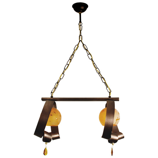 PDA 102-2 2/Φ ΡΑΓΑ ΣΚΟΥΡΙΑ ΠΟΡΤΟΚΑΛΙ ΓΥΑΛΙ 2xΕ27 55x20x110