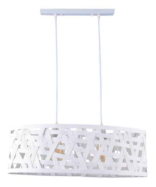 PDC 1022-2 # 2/Φ ΛΕΥΚΟ ΠΛΕΚΤΟ Τ. RATAN 2xΕ27 65x20x90