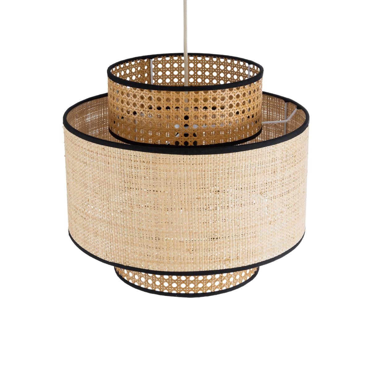 BRAVADO 02386 Boho Κρεμαστό Φωτιστικό Οροφής με Ντουί 1 x E27 AC 220-240V IP20 - Μπεζ- Μ40 x Π40 x Υ35