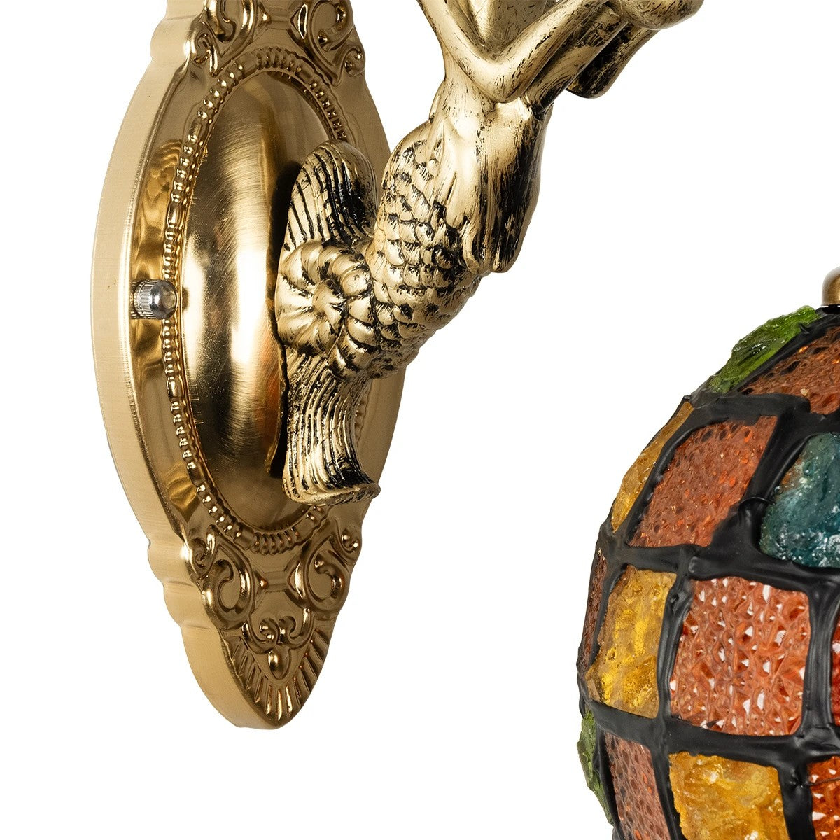 MERMAID 02389 Vintage Wall Light - Sconce with Socket 1 x E27 AC 220-240V IP20 - Bronze & Multicolored - L17 x W30 x H27