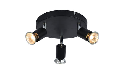 CCC 5215-3 BK ΣΠΟΤ ΟΡΟΦΗΣ 3/Φ ΜΑΥΡΟ 3xGU10 Φ20x8