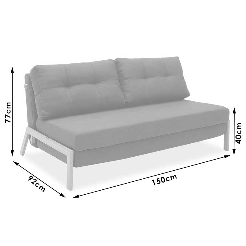 Καναπές 2Θέσιος - Κρεβάτι Fancy Με Ύφασμα Ανθρακί 150X92X77
