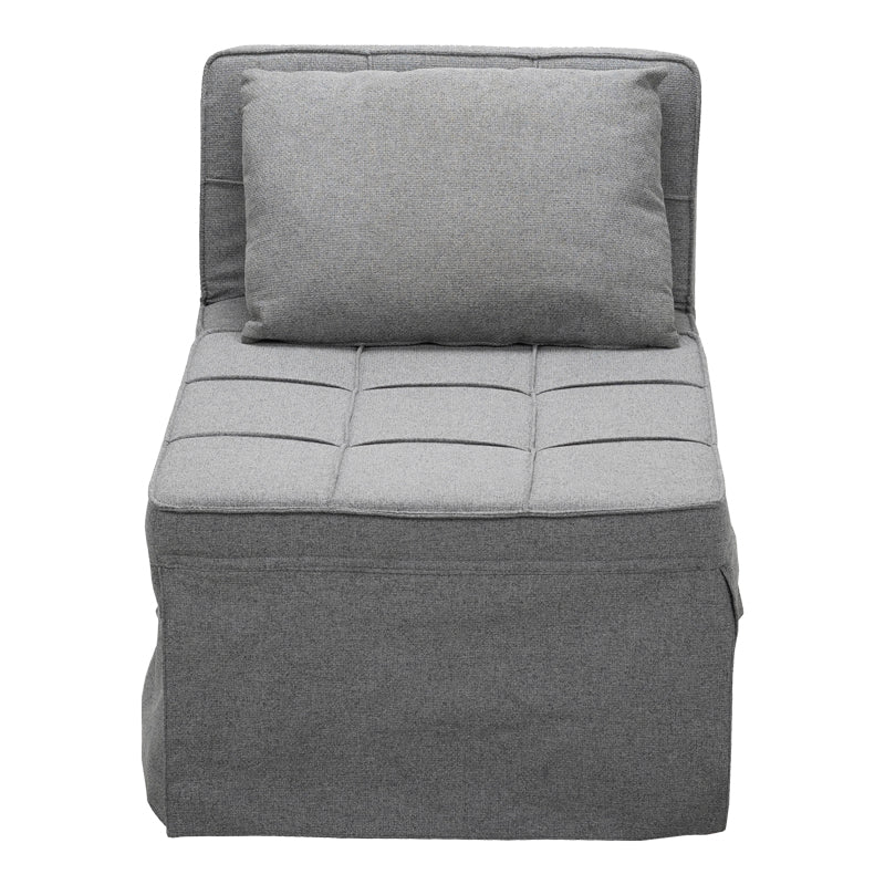 Σκαμπό-Κρεβάτι Grejio Ύφασμα σε Γκρι Απόχρωση και Πόδι Μαύρο Μέταλλο 70x70x45