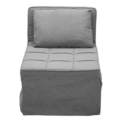 Σκαμπό-Κρεβάτι Grejio Ύφασμα σε Γκρι Απόχρωση και Πόδι Μαύρο Μέταλλο 70x70x45