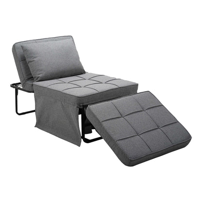 Σκαμπό-Κρεβάτι Grejio Ύφασμα σε Γκρι Απόχρωση και Πόδι Μαύρο Μέταλλο 70x70x45