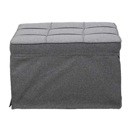 Σκαμπό-Κρεβάτι Grejio Ύφασμα σε Γκρι Απόχρωση και Πόδι Μαύρο Μέταλλο 70x70x45