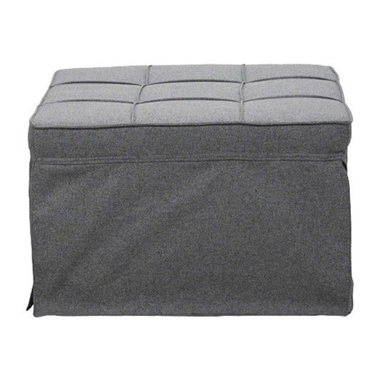 Σκαμπό-Κρεβάτι Grejio Ύφασμα σε Γκρι Απόχρωση και Πόδι Μαύρο Μέταλλο 70x70x45