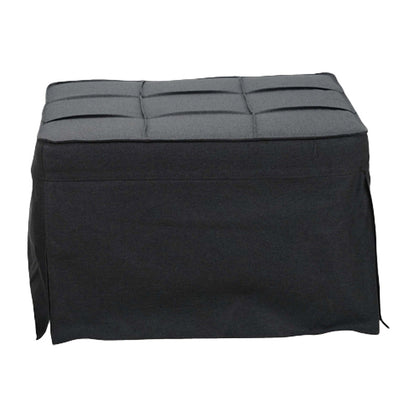 Σκαμπό-Κρεβάτι Grejio Ύφασμα σε Ανθρακί Απόχρωση και Πόδι Μαύρο Μέταλλο 70x70x45