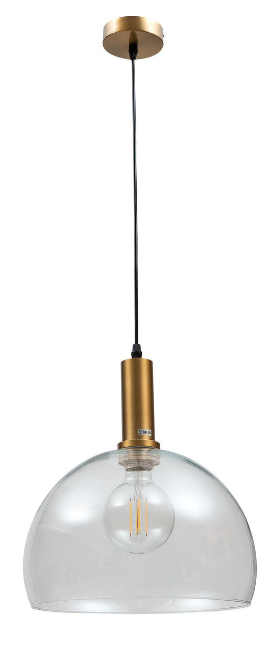 PDT 1458 TR # 1/Φ ΓΥΑΛΙΝΟ ΗΜΙΣΦΑΙΡΙΟ ΔΙΑΦΑΝΟ 1xΕ27 Φ28x120