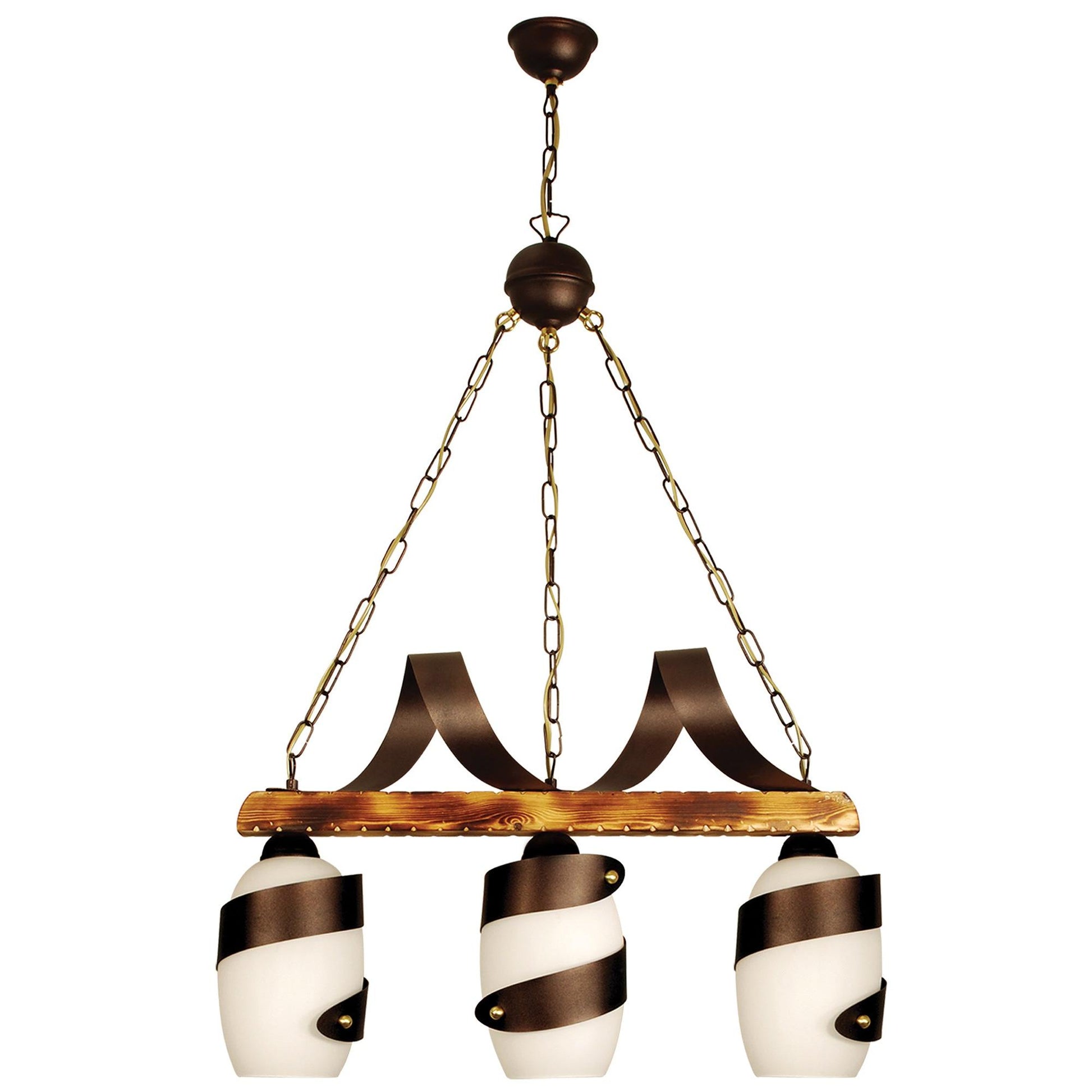 PDA 133-3 WH 3/Φ ΡΑΓΑ ΞΥΛΙΝΗ ΣΚΟΥΡΙΑ ΛΕΥΚΟ 3xΕ27 65x12x110