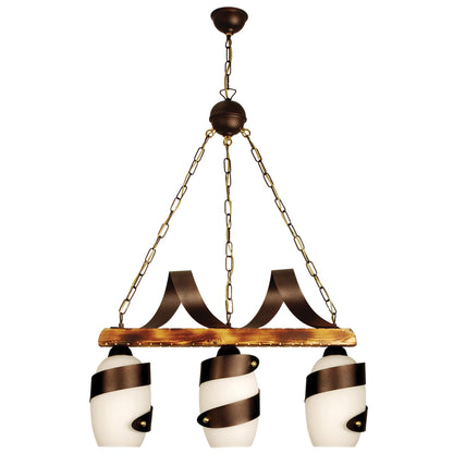 PDA 133-3 WH 3/Φ ΡΑΓΑ ΞΥΛΙΝΗ ΣΚΟΥΡΙΑ ΛΕΥΚΟ 3xΕ27 65x12x110