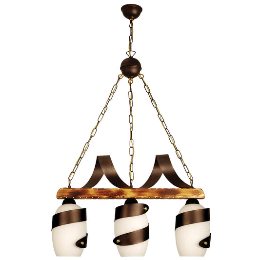 PDA 133-3 WH 3/Φ ΡΑΓΑ ΞΥΛΙΝΗ ΣΚΟΥΡΙΑ ΛΕΥΚΟ 3xΕ27 65x12x110