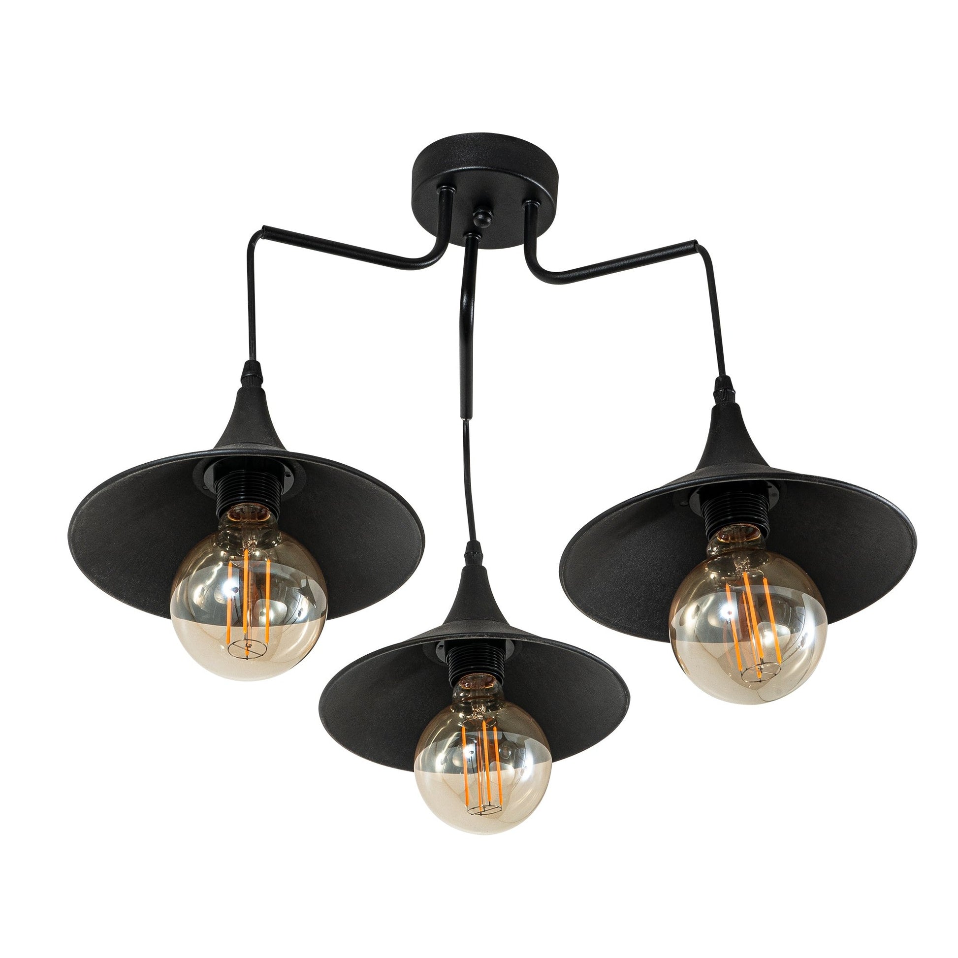 PDT 1246-3 # ΟΡΟΦΗΣ 3/Φ ΜΕ ΠΛΑΣΤΙΚΕΣ ΚΑΜΠΑΝΕΣ ΜΑΥΡΕΣ ΚΑΙ ΡΟΖΕΤΑ ΠΛΑΣΤΙΚΗ Ε27 Φ50x35