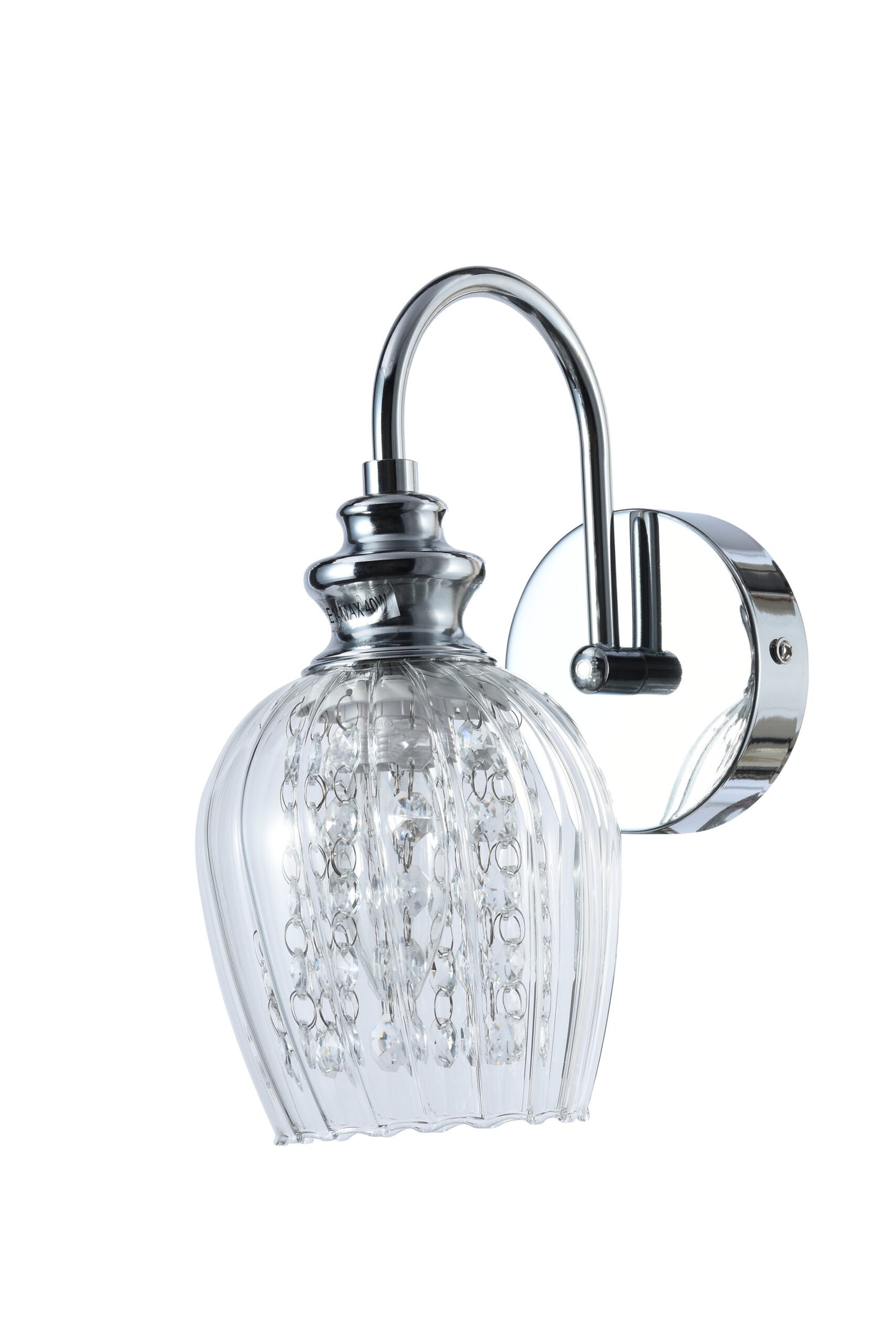 WLC 1254 # ΑΠΛΙΚΑ ΝΙΚΕΛ ΜΕ ΚΡΥΣΤΑΛΛΑ ΔΙΑΦΑΝΟ ΓΥΑΛΙ 1xE14 Φ12x24