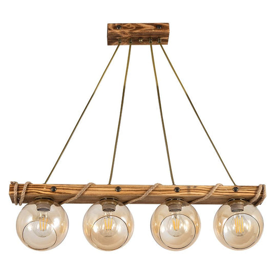 PDT 2059-4 4/Φ ΞΥΛΙΝΗ ΡΑΓΑ ΣΧΟΙΝΙ ΓΥΑΛΙΑ ΜΕΛΙ 4xΕ27 75x15x103