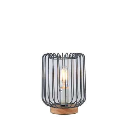 TLC 6324 ΠΟΡΤ. ΞΥΛΙΝΗ ΒΑΣΗ ΜΕΤΑΛΛΟ ΓΚΡΙ 1xΕ27 Φ15x21