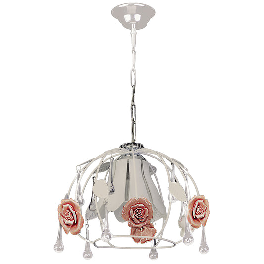 PDT 441 ΚΡΕΜ. 1/Φ 30ΦΥΛΛΟ ΛΕΥΚΟ/ΡΟΖ 1xΕ27 Φ36x57