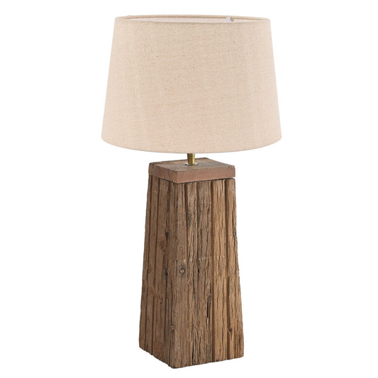 TLI 6348 40BG ΕΠΙΤΡΑΠΕΖΙΑ ΛΑΜΠΑ ΜΑΚΡΟΣΤΕΝΗ ΑΠΟ ΑΝΑΚΥΚΛΩΜΕΝΟ ΞΥΛΟ ΜΕ ΑΜΠΑΖΟΥΡ ΜΠΕΖ 1xΕ27 Φ40x(40-77)