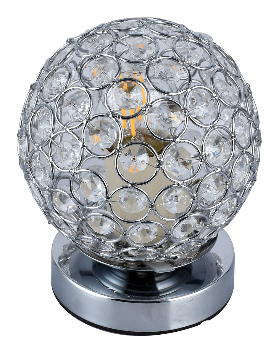 TLC 3459-CR ΠΟΡΤΑΤΙΦ ΜΠΑΛΑ ΧΡΩΜΙΟ ΜΕ ΚΡΥΣΤΑΛΛΑ 1xΕ27 Φ15x18