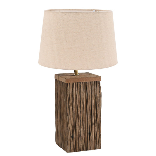 TLI 6347 40BG ΕΠΙΤΡΑΠΕΖΙΑ ΛΑΜΠΑ ΤΕΤΡΑΓΩΝΗ ΑΠΟ ΑΝΑΚΥΚΛΩΜΕΝΟ ΞΥΛΟ ΜΕ ΑΜΠΑΖΟΥΡ ΜΠΕΖ 1xΕ27 Φ40x(40-66)