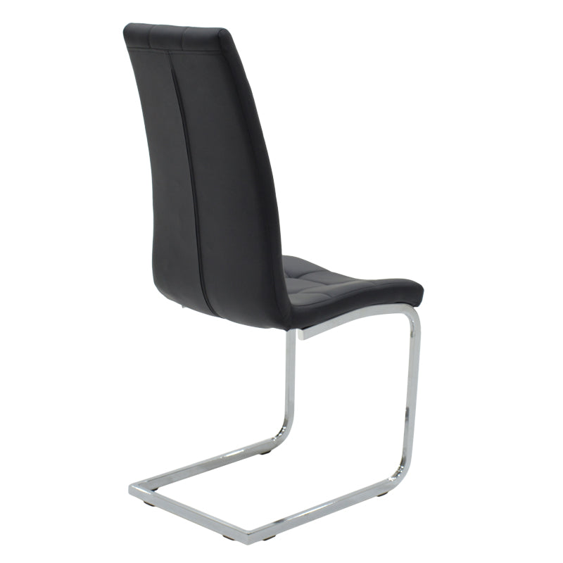Darrell PU Chair Black-Chrome Base
