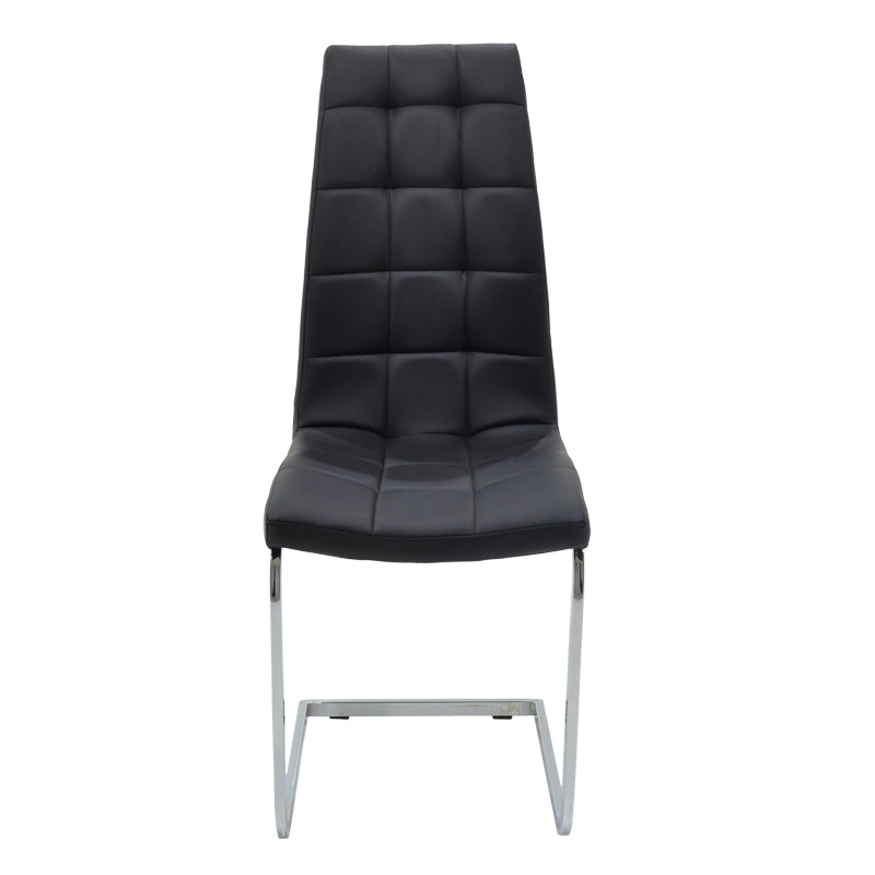 Darrell PU Chair Black-Chrome Base