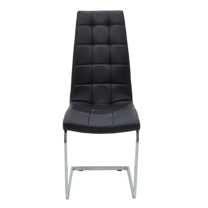 Darrell PU Chair Black-Chrome Base