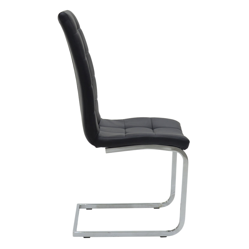 Darrell PU Chair Black-Chrome Base