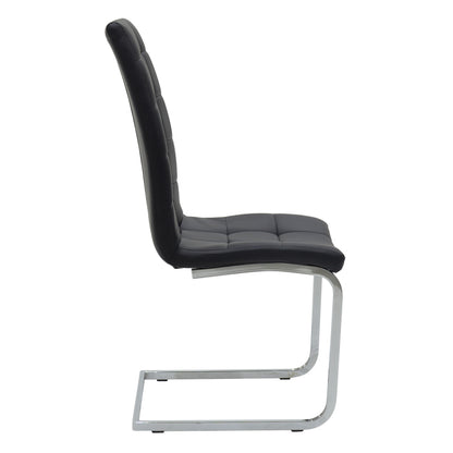 Darrell PU Chair Black-Chrome Base