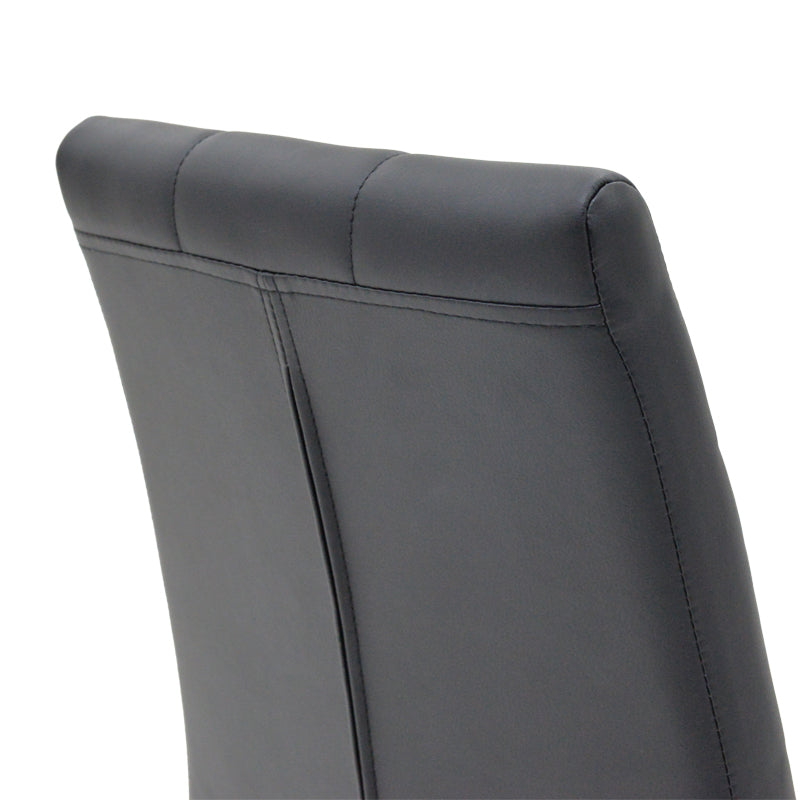 Darrell PU Chair Black-Chrome Base