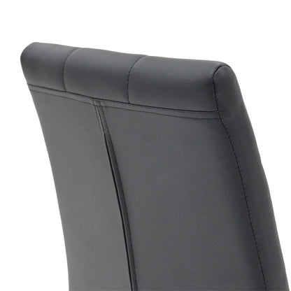 Darrell PU Chair Black-Chrome Base