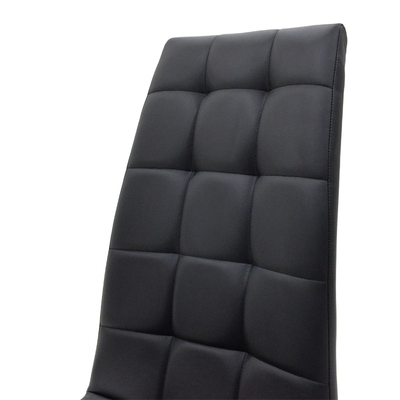 Darrell PU Chair Black-Chrome Base