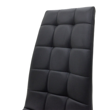 Darrell PU Chair Black-Chrome Base