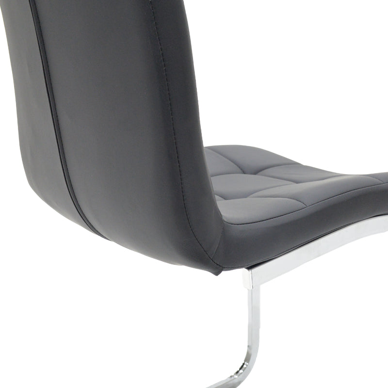 Darrell PU Chair Black-Chrome Base
