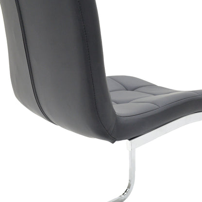 Darrell PU Chair Black-Chrome Base