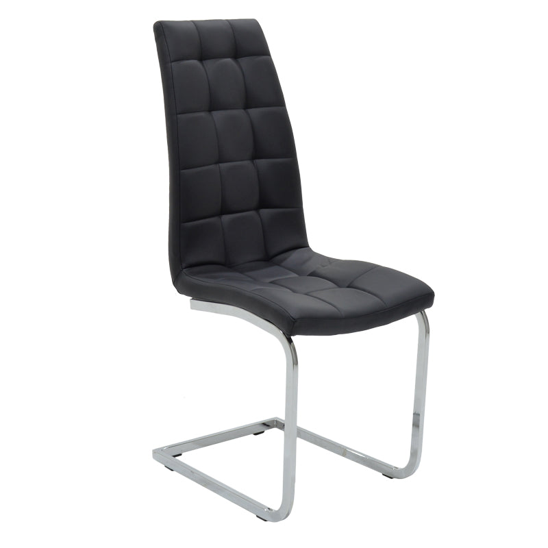 Darrell PU Chair Black-Chrome Base