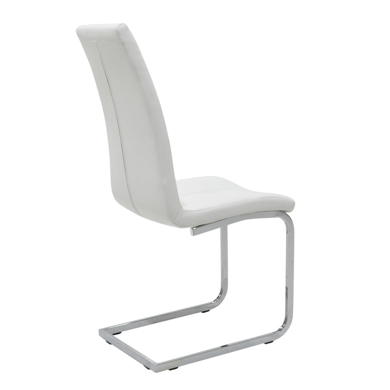 Darrell PU Chair White-Chrome Base
