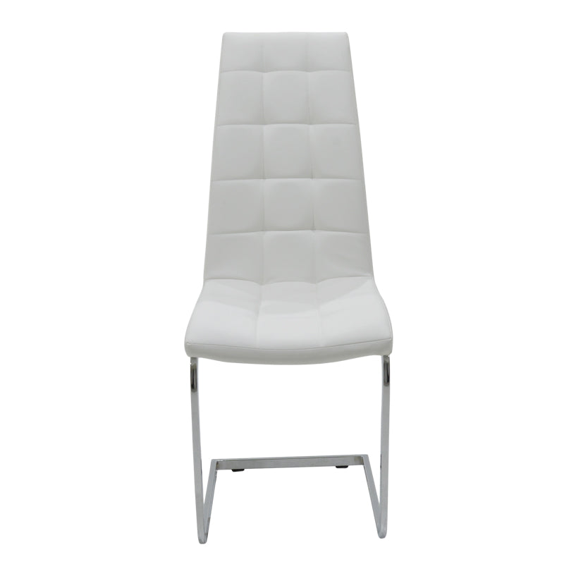 Darrell PU Chair White-Chrome Base