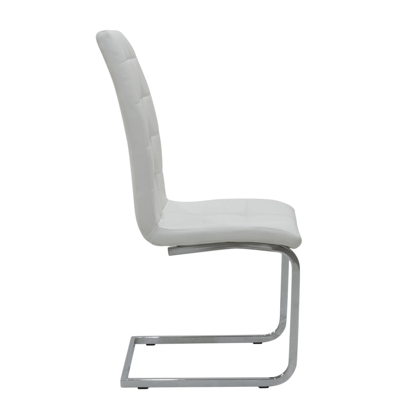 Darrell PU Chair White-Chrome Base