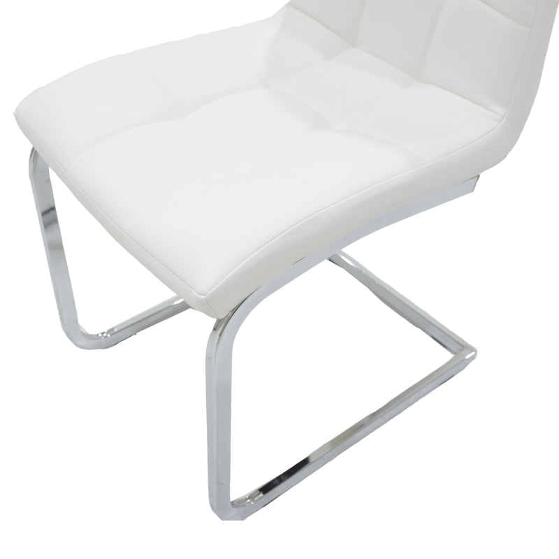 Darrell PU Chair White-Chrome Base