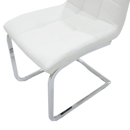 Darrell PU Chair White-Chrome Base
